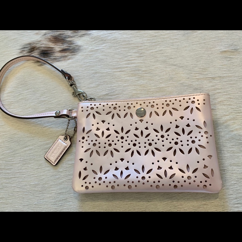 Coach Leather Wristlet with Cut-Outs